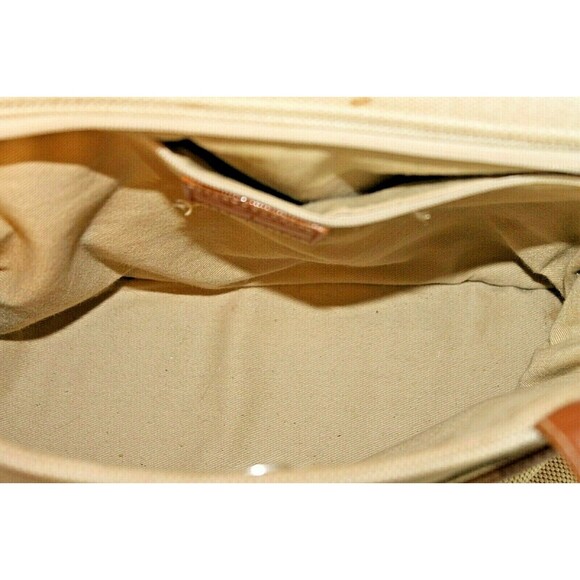 Tommy Hilfiger Shoulder Bag Vintage Tan Brown Canvas Purse Leather Handbag - Picture 8 of 10